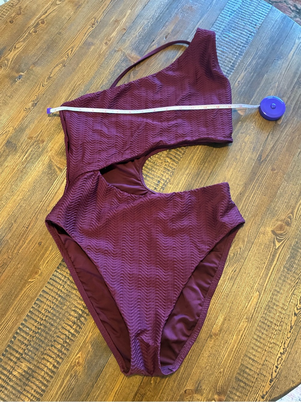 Sanctuary One-Shoulder Cutout Swimsuit in Plum